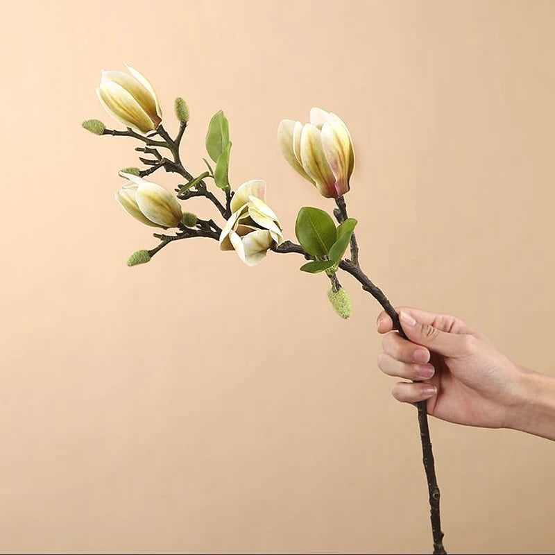 Artificial Magnolia Flower Branch For Home Living Room Decoration Orchid Bouquet Wedding Party Simulation Flower Fake Plant