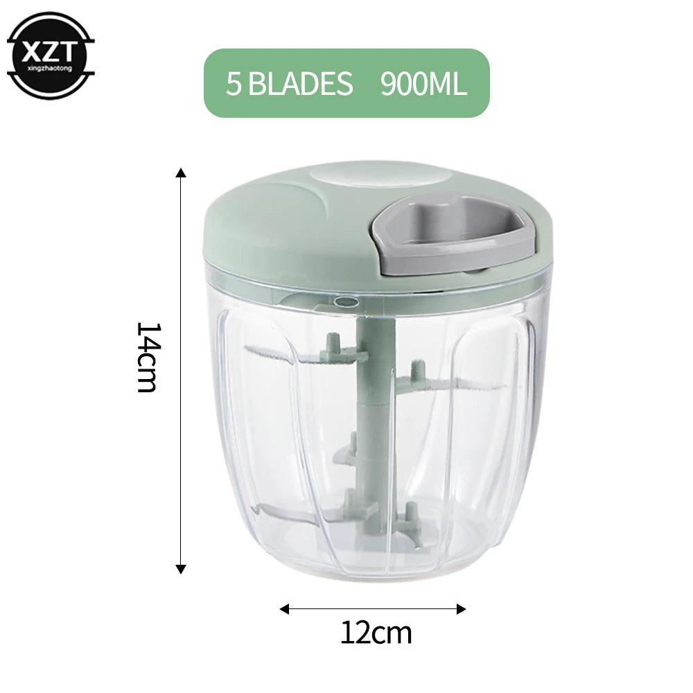 Multifunctional Garlic Stirrer Manual Meat Grinder Kitchen Supplies Food Processor Kitchen Tools Garlic Cutter 500ml/900ml