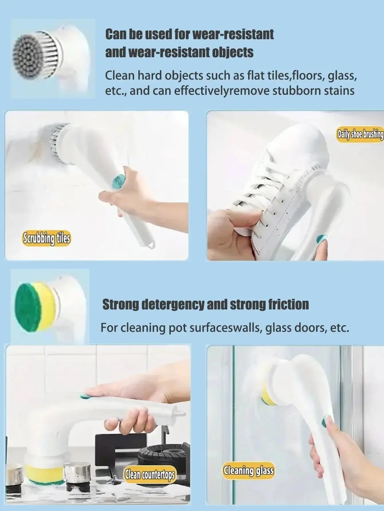 Multi-Functional Electric Cleaning Brush Kitchen Bathroom - Wireless Handheld Power Scrubber For Dishes/Pots/Pans