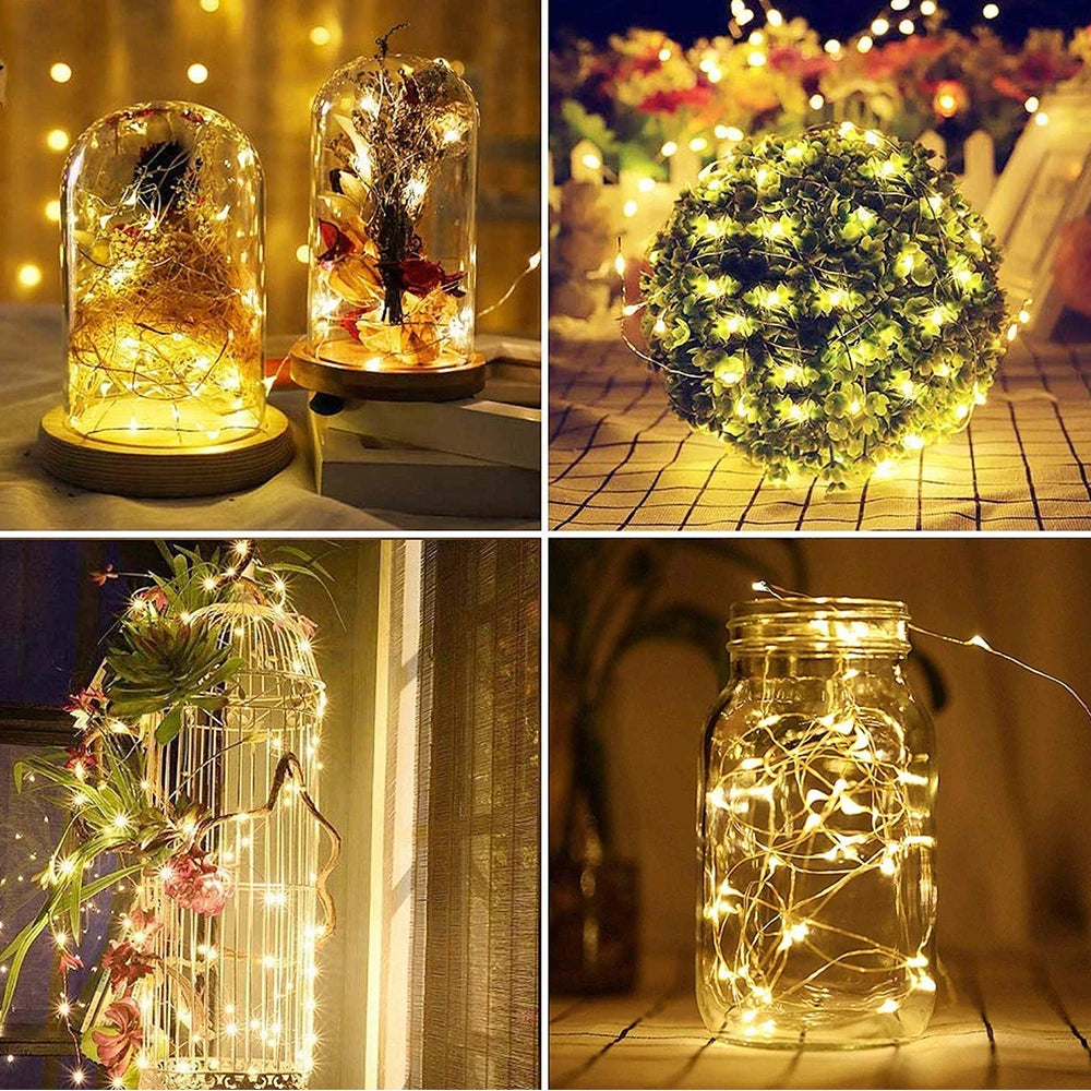 1PC Warm Solar String Lights Outdoor Waterproof 8 Modes LED Twinkle Lights Garden Yard Tree Wedding,Solar Fairy Lights ﻿