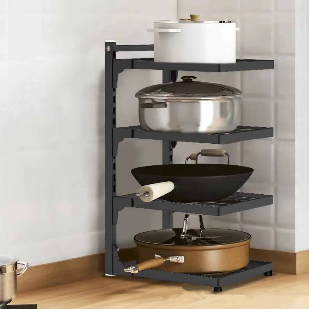 Kitchen Sink Storage Rack Multi-Layer Cooker Storage Rack For Home Stovetop Cabinets Adjustable Pot Rack