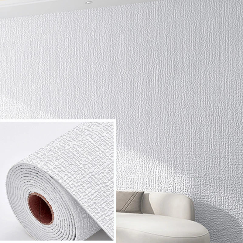 Linen Wallpaper Self-adhesive Waterproof Moisture-proof and Moldy Resistant 3D Wall Stickers Home Living Room Wall Decoration