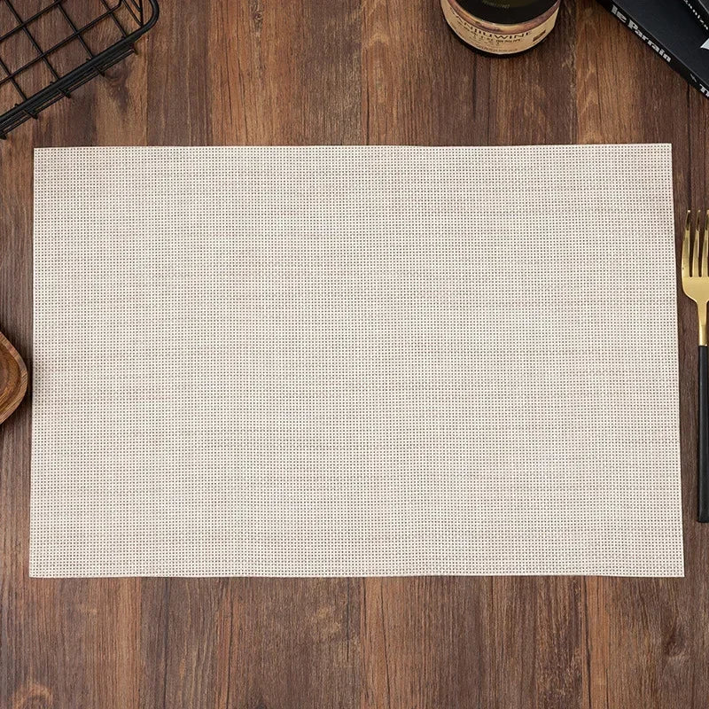 2/4/6PCS Place Mats Washable Easy To Clean Vinyl Dining Table Pads Durable PVC Weave Table Mats for Camp Party Hotel Home Decor