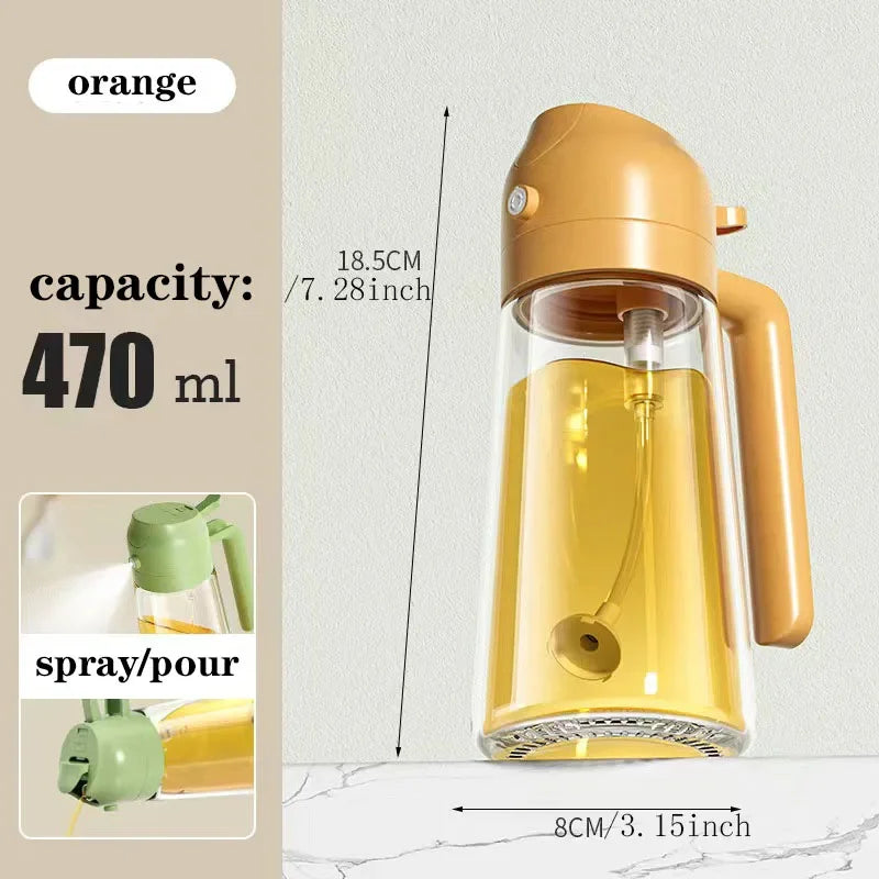 Oil Dispenser Glass Household Kitchen Leak-Proof Atomized Mist Edible Oil Bottle Air Fryer Large Oil Tank Cooking Utensils Hot