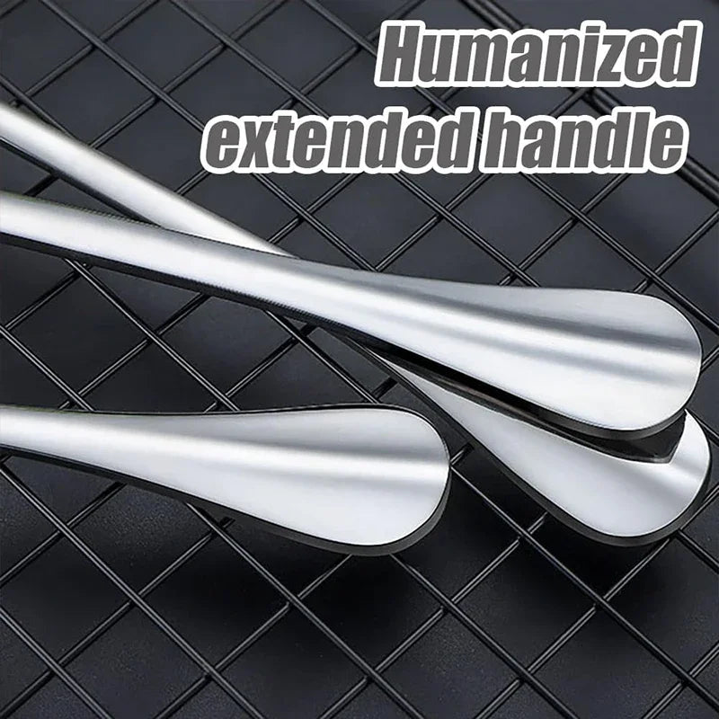 1/4pcs Large Stainless Steel Spoon Thicken Home Dinner Public Spoon Long Handle Soup Spoons Round Head Buffet Serving Tableware