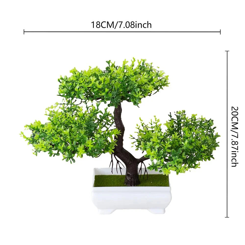 Artificial Plastic Plants Bonsai Small Tree Pot Potted Flower Garden Fake Plant Arrangement Ornaments Room Home Table Decoration