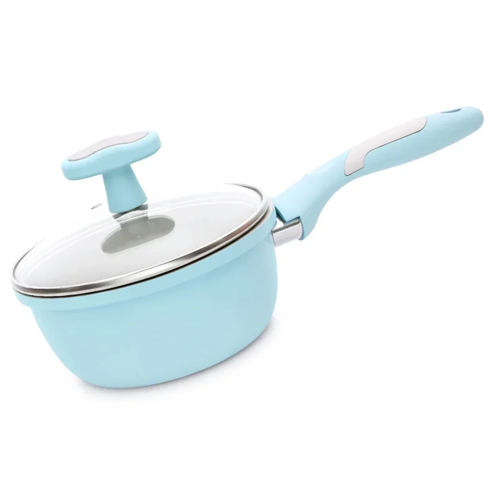 Maifan Stone Kitchen Soup Non-Stick Frying Pan Set  Pot Milk Pan with  Handle Lid Pot Cookware Set Cooking Utensils for Kitchen