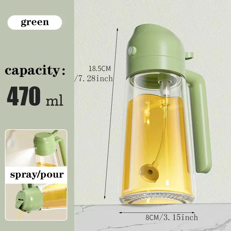 Oil Dispenser Glass Household Kitchen Leak-Proof Atomized Mist Edible Oil Bottle Air Fryer Large Oil Tank Cooking Utensils Hot