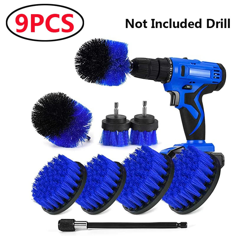 UNTIOR 6 Pcs 1/4inch Shank Drill Brush Bits Set Cleaning Kit Electric for Car Kitchen Tile Carpet Drill Brush Attachments