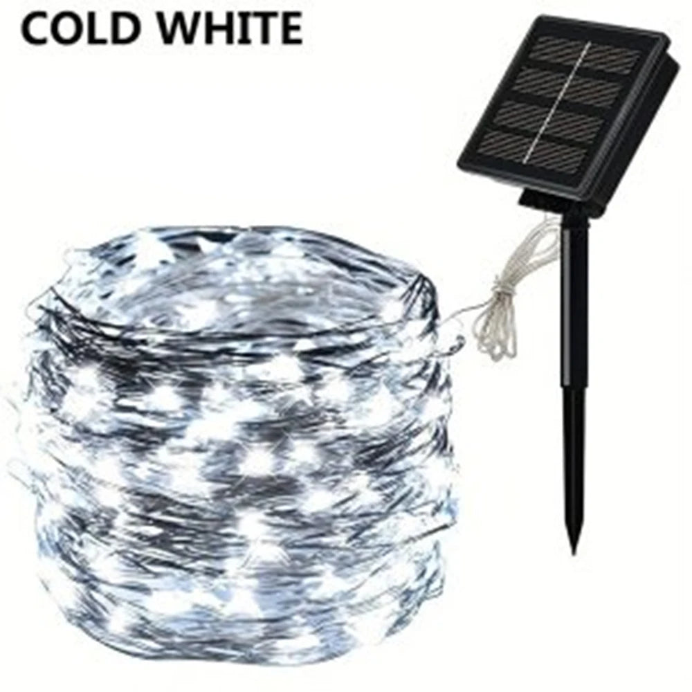 1PC Warm Solar String Lights Outdoor Waterproof 8 Modes LED Twinkle Lights Garden Yard Tree Wedding,Solar Fairy Lights ﻿