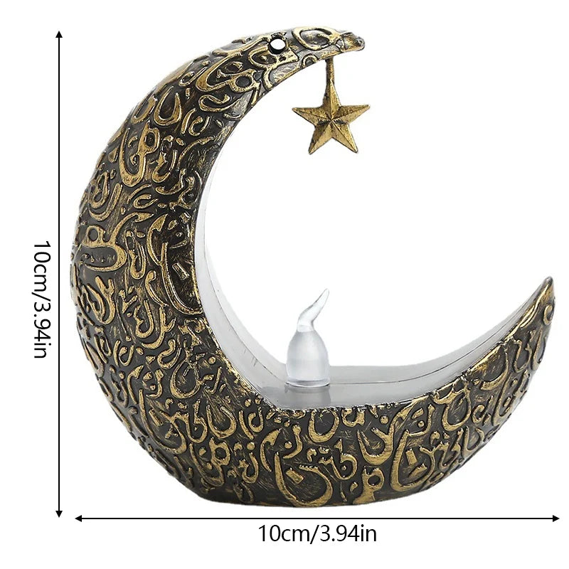 1PCS Ramadan Decoration Star Moon LED Candlestick Lamp For Ramadan Kareem Islamic Muslim Home Decor Lamp Eid Mubarak Party Gifts