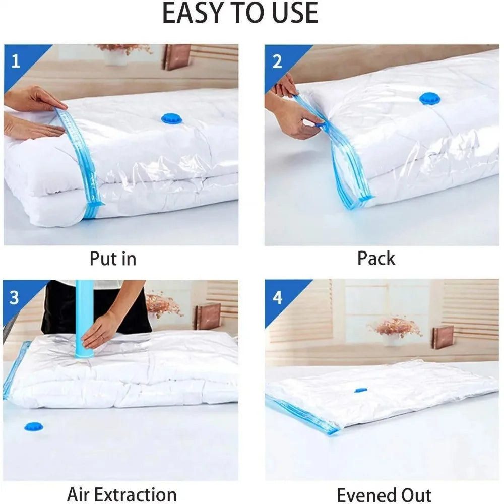 Vacuum Storage Bags,for Bedding,Pillows,Towel,Clothes Space Saver Travel Storage Bag,With Hand-electric-Pump,Vacuum Bag Package