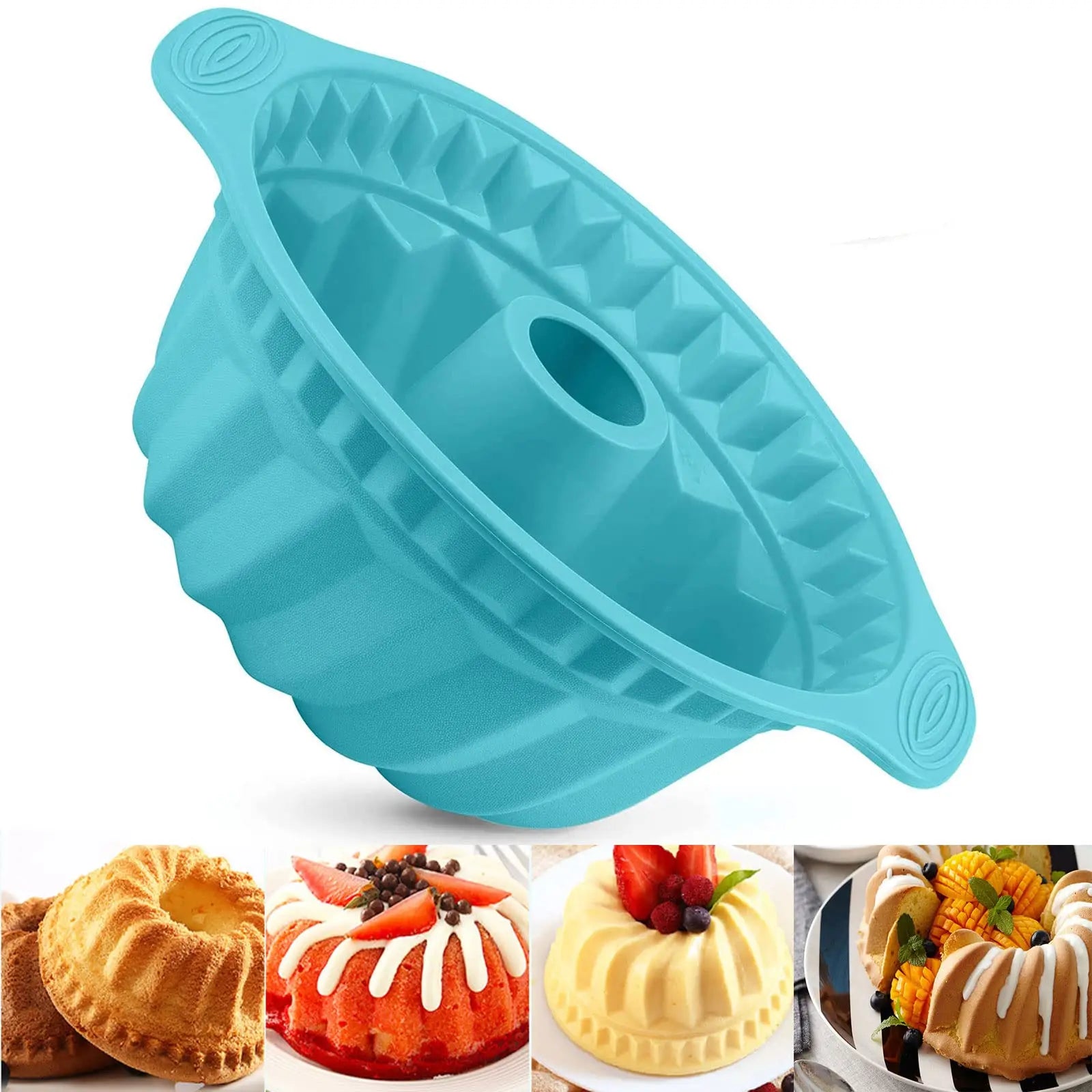 New 3D Shape Silicone Cake Mold DIY Pastry Baking Tools for Cake Pan Kitchen Fluted Tube Pan Bakeware Cake Decorating Tool