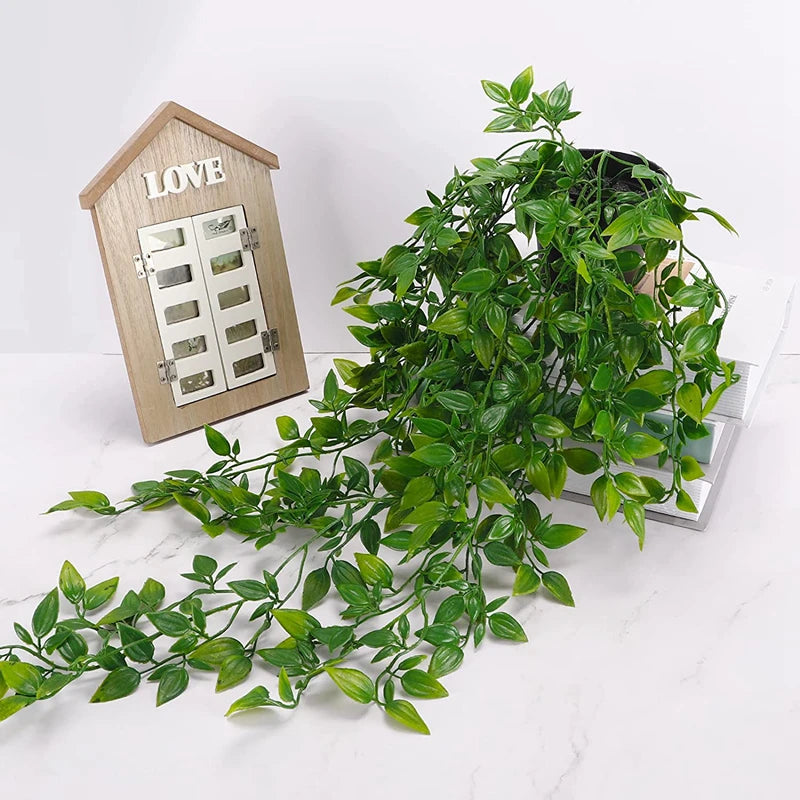 Artificial ivy Plants Plastic Leaf With pots Wedding New Year Christmas Decoration for Home Garden DIY Living Room Wall Hanging