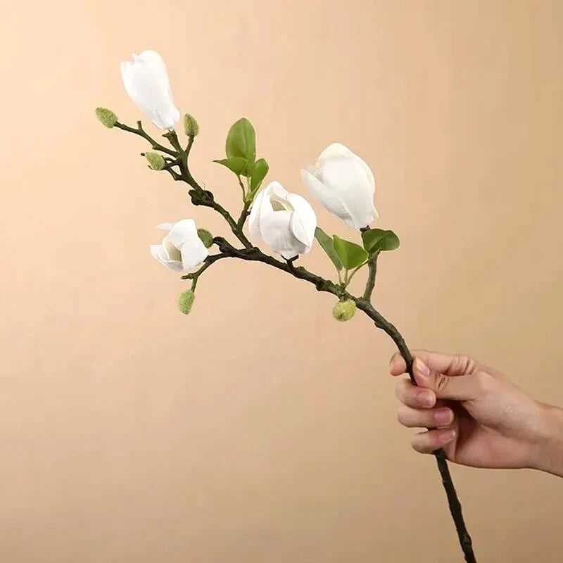 Artificial Magnolia Flower Branch For Home Living Room Decoration Orchid Bouquet Wedding Party Simulation Flower Fake Plant