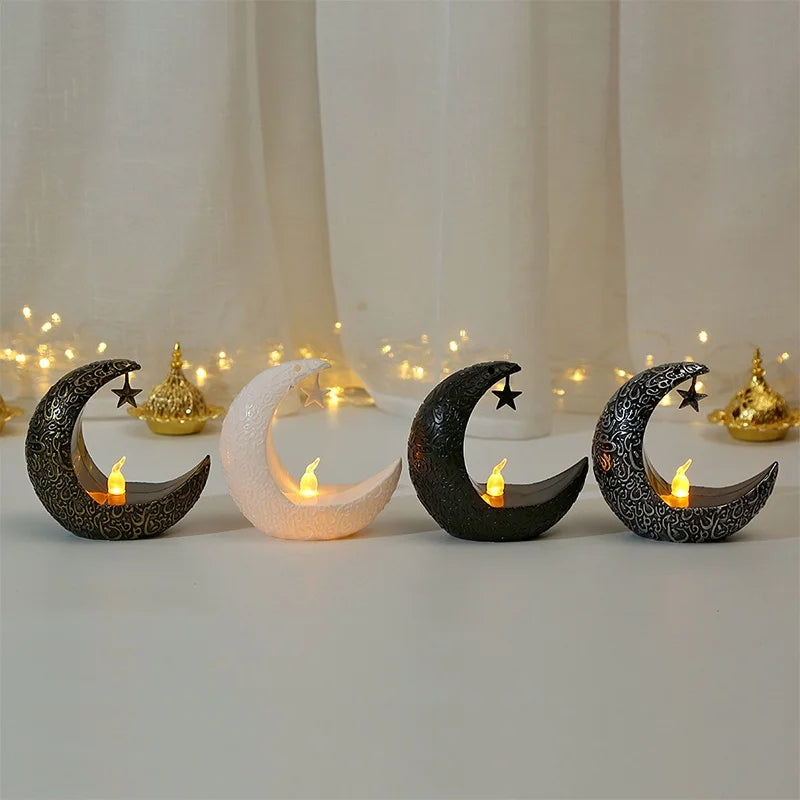 1PCS Ramadan Decoration Star Moon LED Candlestick Lamp For Ramadan Kareem Islamic Muslim Home Decor Lamp Eid Mubarak Party Gifts