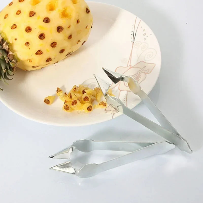 2Pc Pineapple Eye Peeler Stainless Steel Cutter Practical Seed Remover Clip Home Kitchen Gadgets Home Pineapple Slicer Clips