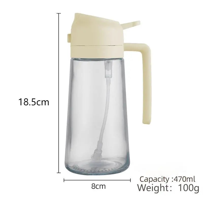 Oil Dispenser Glass Household Kitchen Leak-Proof Atomized Mist Edible Oil Bottle Air Fryer Large Oil Tank Cooking Utensils Hot