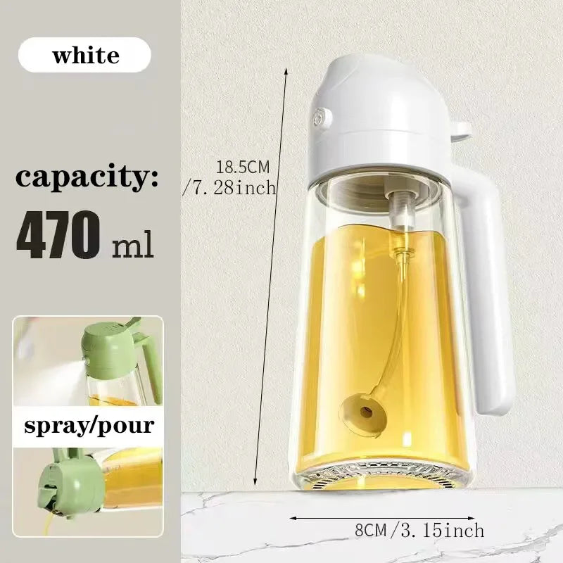 Oil Dispenser Glass Household Kitchen Leak-Proof Atomized Mist Edible Oil Bottle Air Fryer Large Oil Tank Cooking Utensils Hot