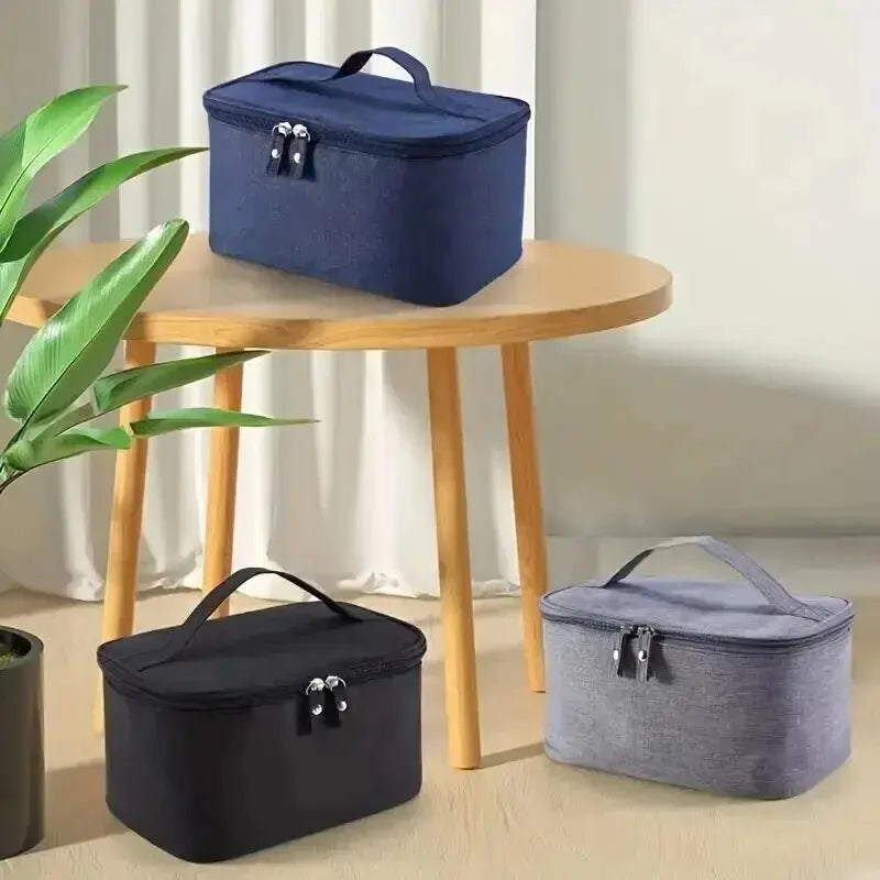 1pc Business Trip Men's Toiletry Bag Double Layer Large Capacity Cosmetic Bag Oxford Cloth Storage Bag Portable Handbag