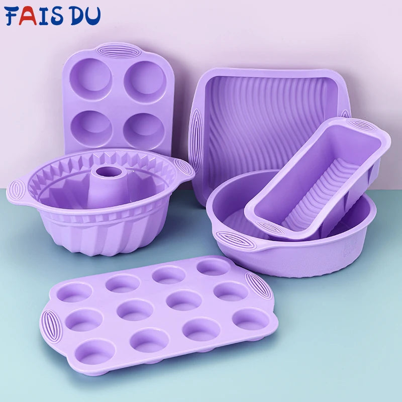 FAIS DU Purple Baking Mold For Pastry Shape And Accessories Cake Decorating Tools Silicone Mould Bakeware Muffin Cupcake Molds