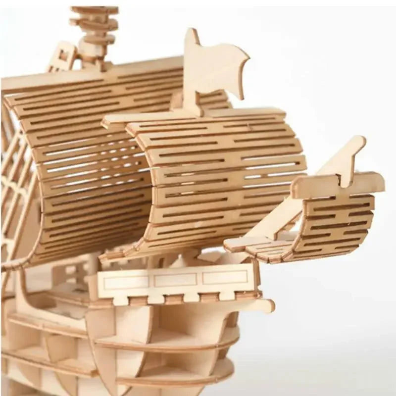 DIY  Sailing Ship Toys 3D Wooden Puzzle Toy Assembly Model Wood Craft Kits Desk Decoration for Children Kids