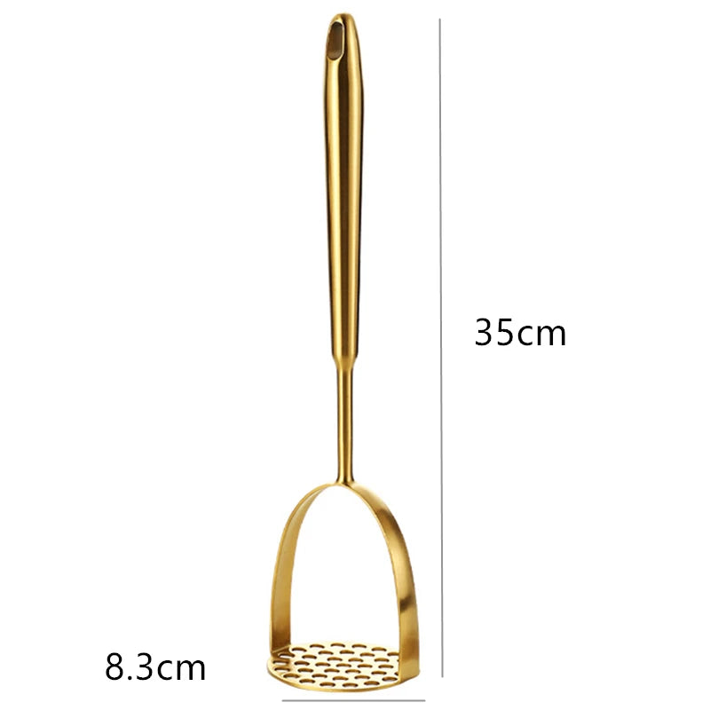 Home Stainless Steel Potato Masher Manual Food Crusher Smooth Garlic Presser Pumpkin Ricer Kitchen Gadgets Household Utensils