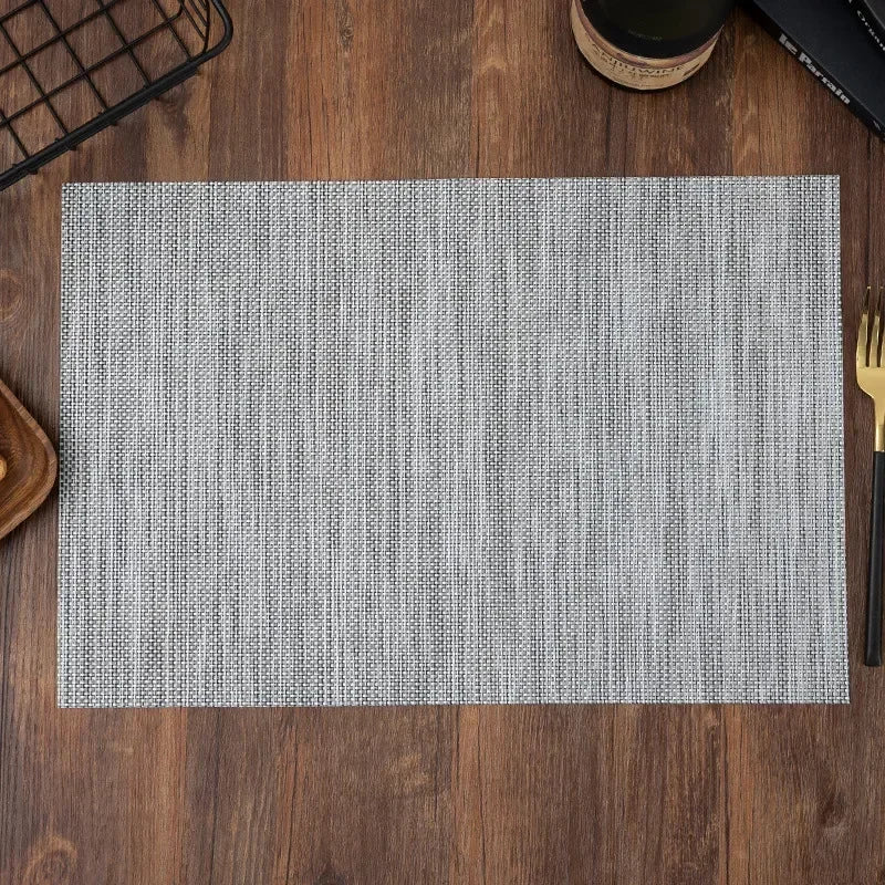 2/4/6PCS Place Mats Washable Easy To Clean Vinyl Dining Table Pads Durable PVC Weave Table Mats for Camp Party Hotel Home Decor