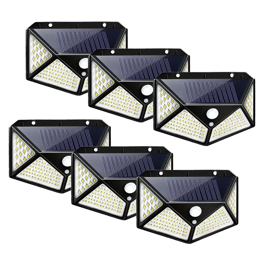 1/2/4/6/8pcs,Solar Outdoor Lighting Porch Light, 100LEDs Courtyard Garden Wall Light, Super Bright Home Guide Light