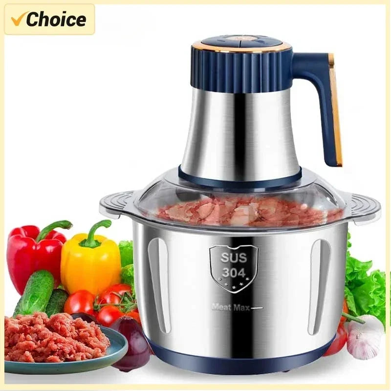 5L Electric Meat Grinders 304Stainless Steel Home Food Crusher Multifunctional Vegetable Slicer Chopper Mincer BabyFoodProcessor