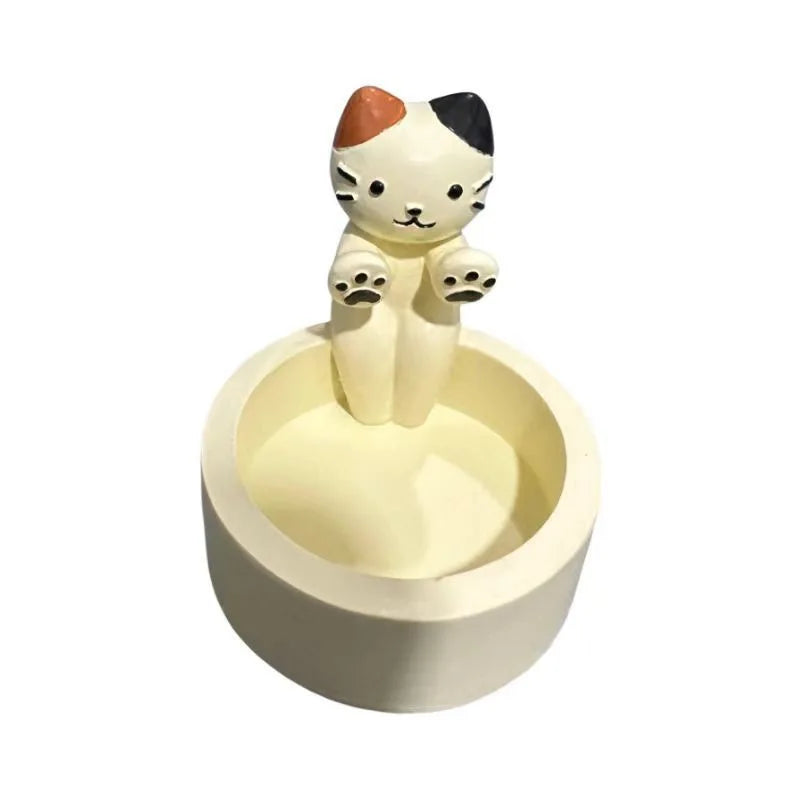 Kitten Candle Holder Cute Cat Candlestick Creative Aromatherapy Candle Holder Durable High Tempe Cartoon Candlestick Decoration