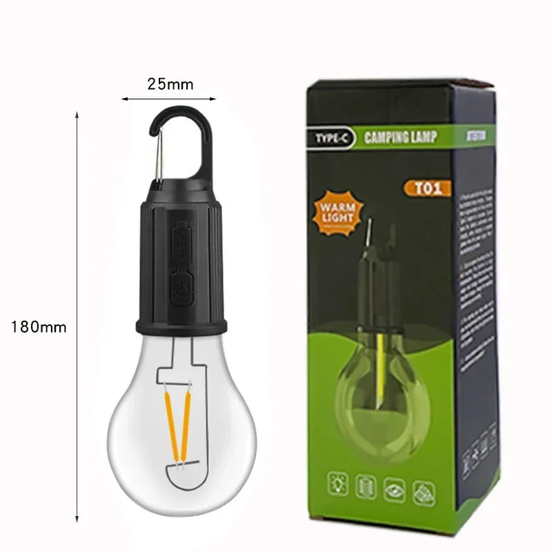 Outdoor USB Rechargeable LED Lamp Bulbs High Brightness Emergency Light Hook Up Camping Fishing Portable Lantern Night Lights