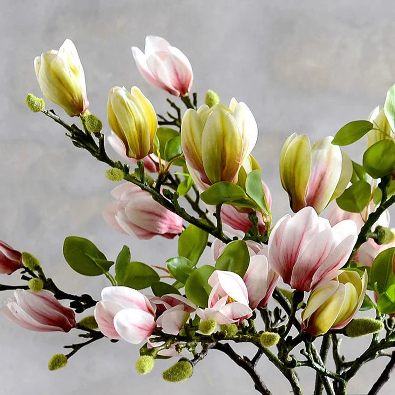 Artificial Magnolia Flower Branch For Home Living Room Decoration Orchid Bouquet Wedding Party Simulation Flower Fake Plant